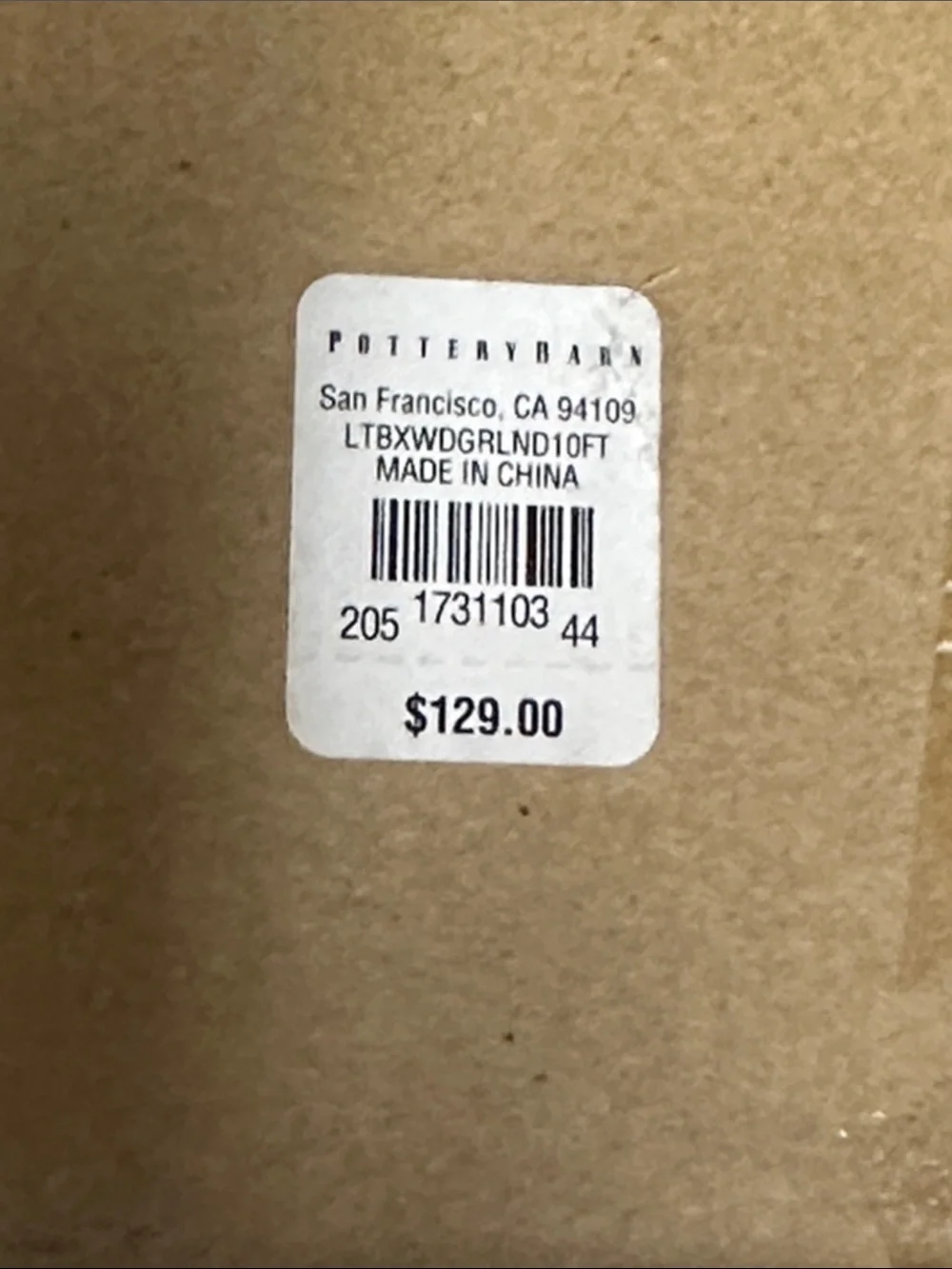 Pottery Barn Pre-Lit Boxwood Garland 10ft